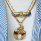 18ct gold & lapis lazuli winged scarab necklace