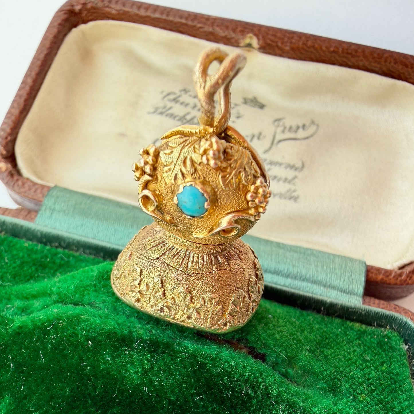 Georgian 15ct gold & bloodstone fob locket