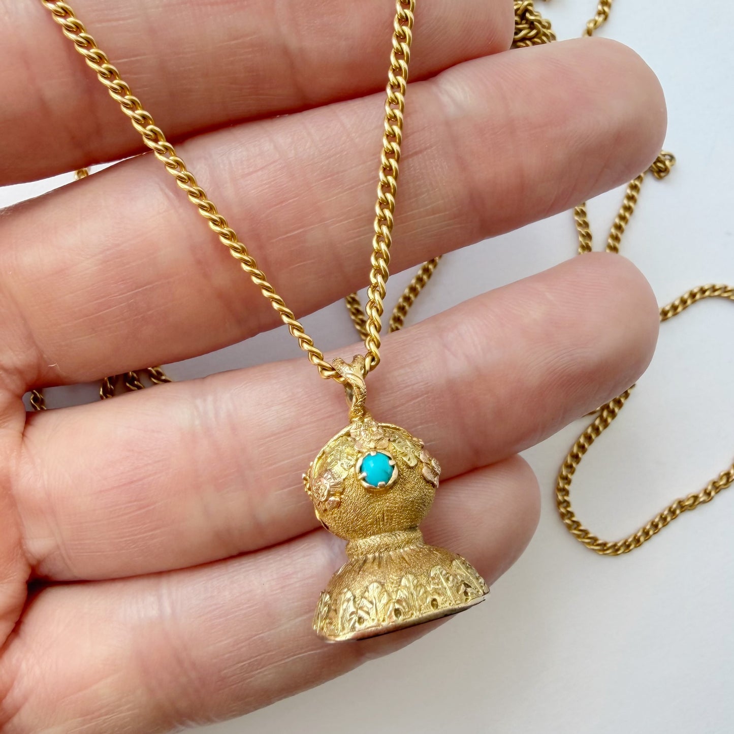 Georgian 15ct gold & bloodstone fob locket