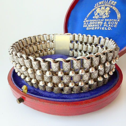 Antique silver stars cuff bracelet