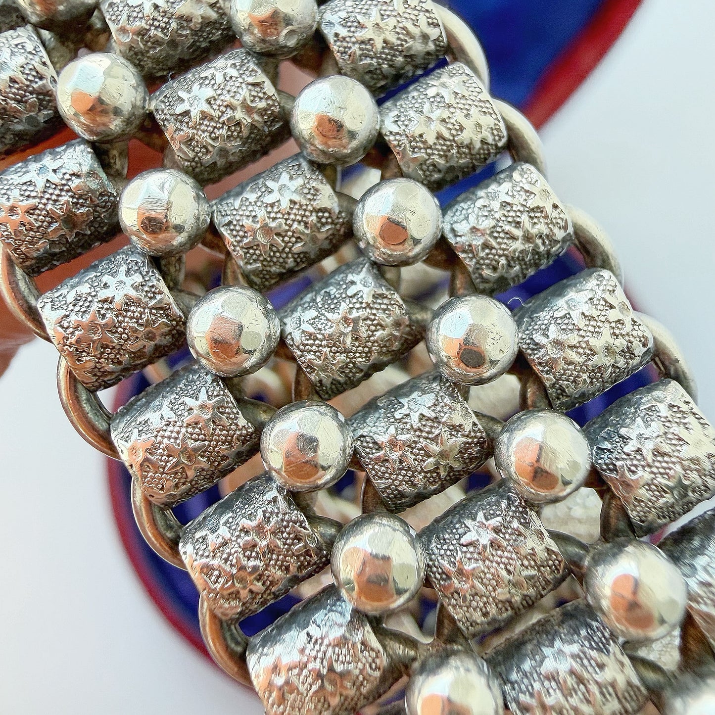 Antique silver stars cuff bracelet