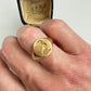 Vintage 9ct gold bird signet ring