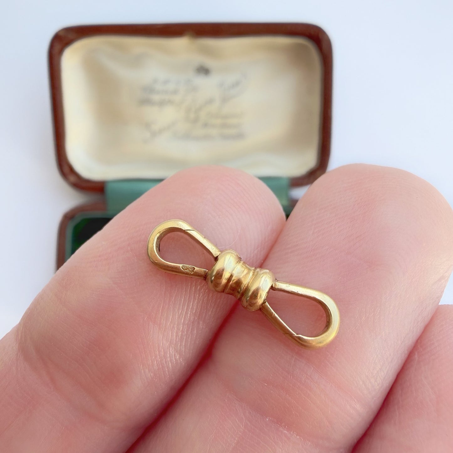 French antique 18ct gold double dog clip