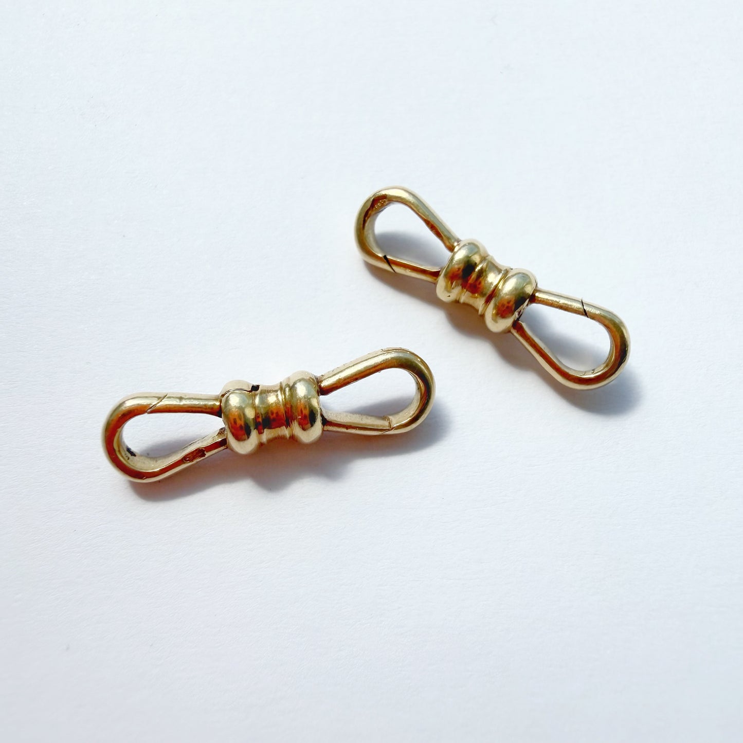 French antique 18ct gold double dog clip