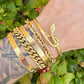 French vintage 18ct gold snake bracelet