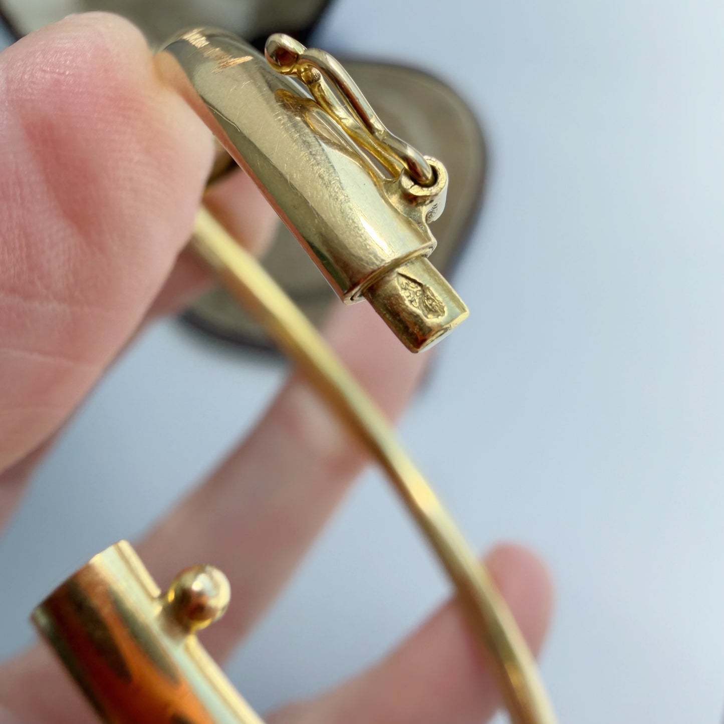French vintage 18ct gold snake bracelet