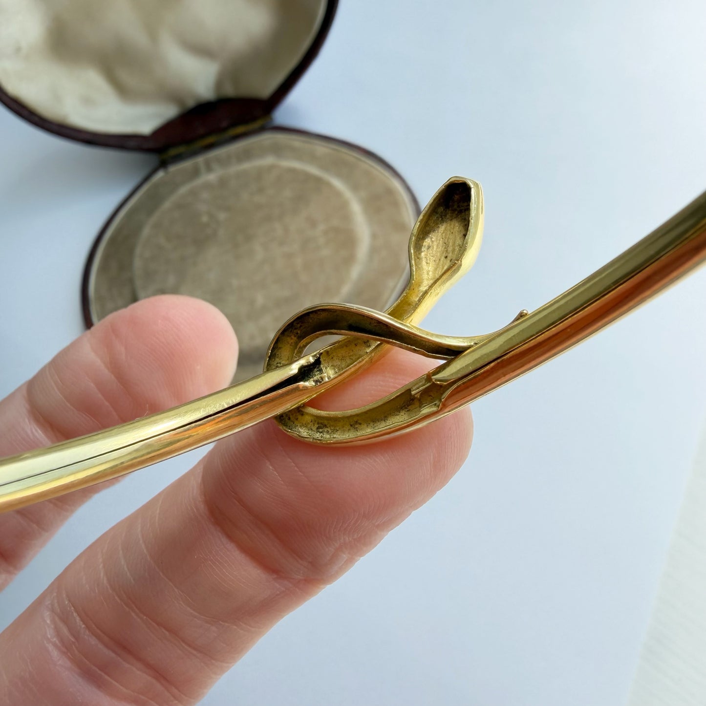 French vintage 18ct gold snake bracelet