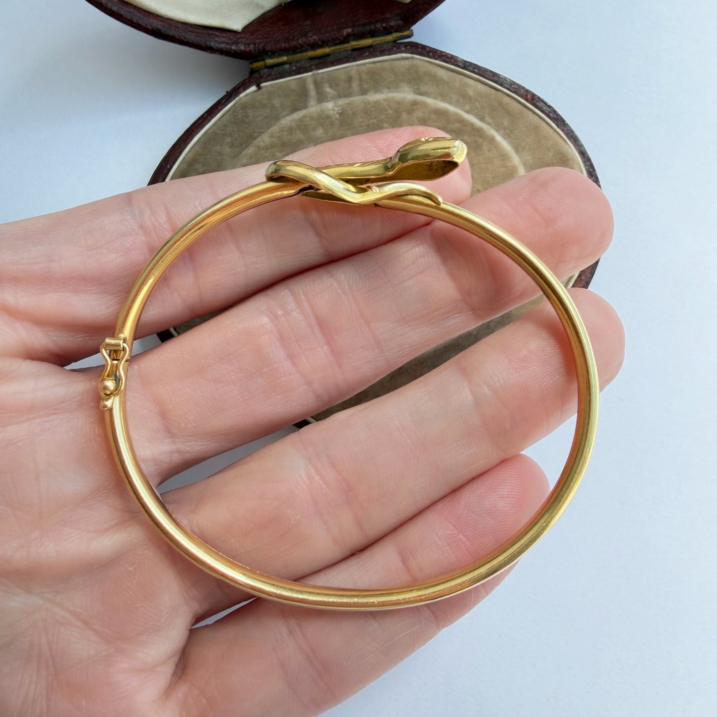 French vintage 18ct gold snake bracelet