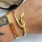 French vintage 18ct gold snake bracelet
