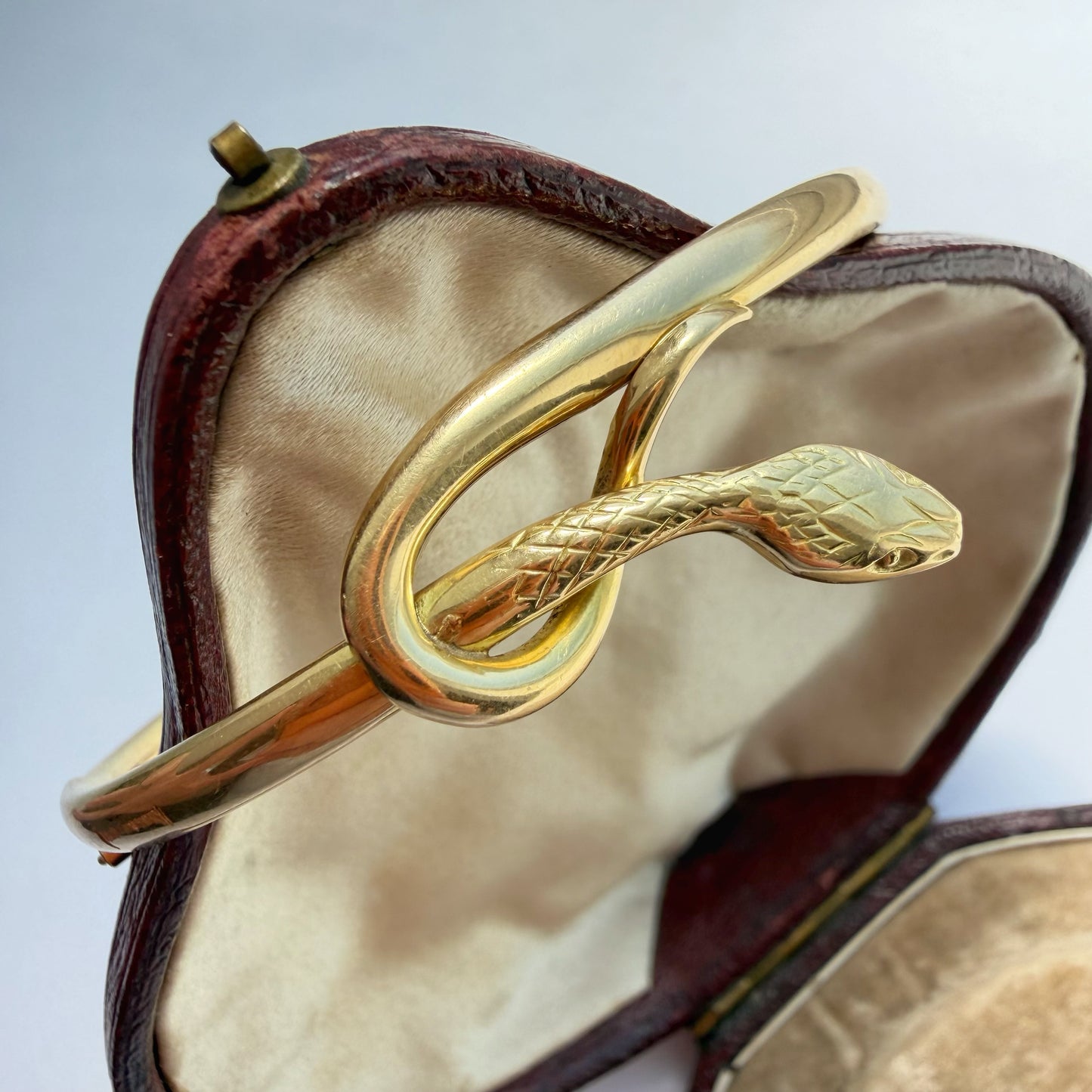 French vintage 18ct gold snake bracelet