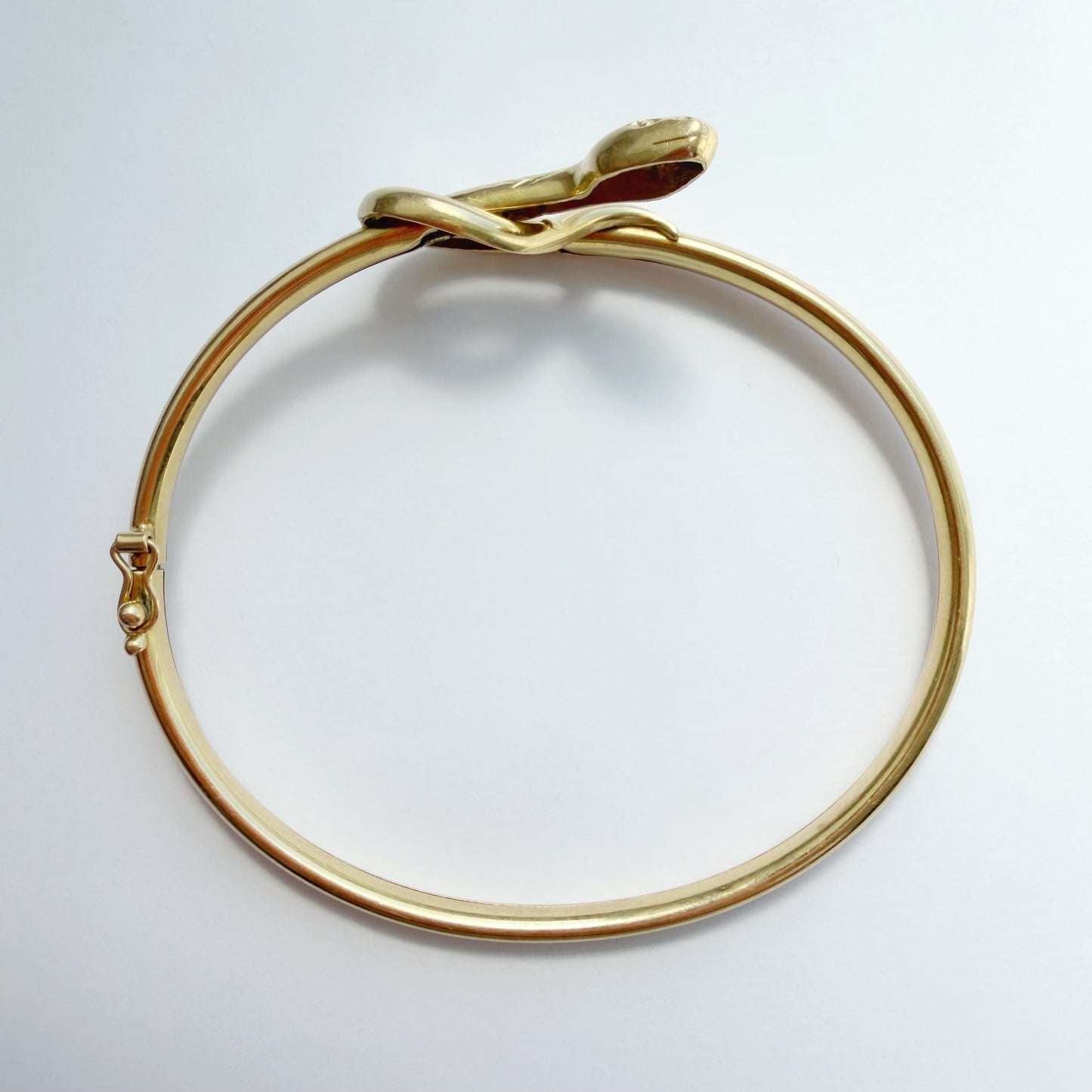 French vintage 18ct gold snake bracelet