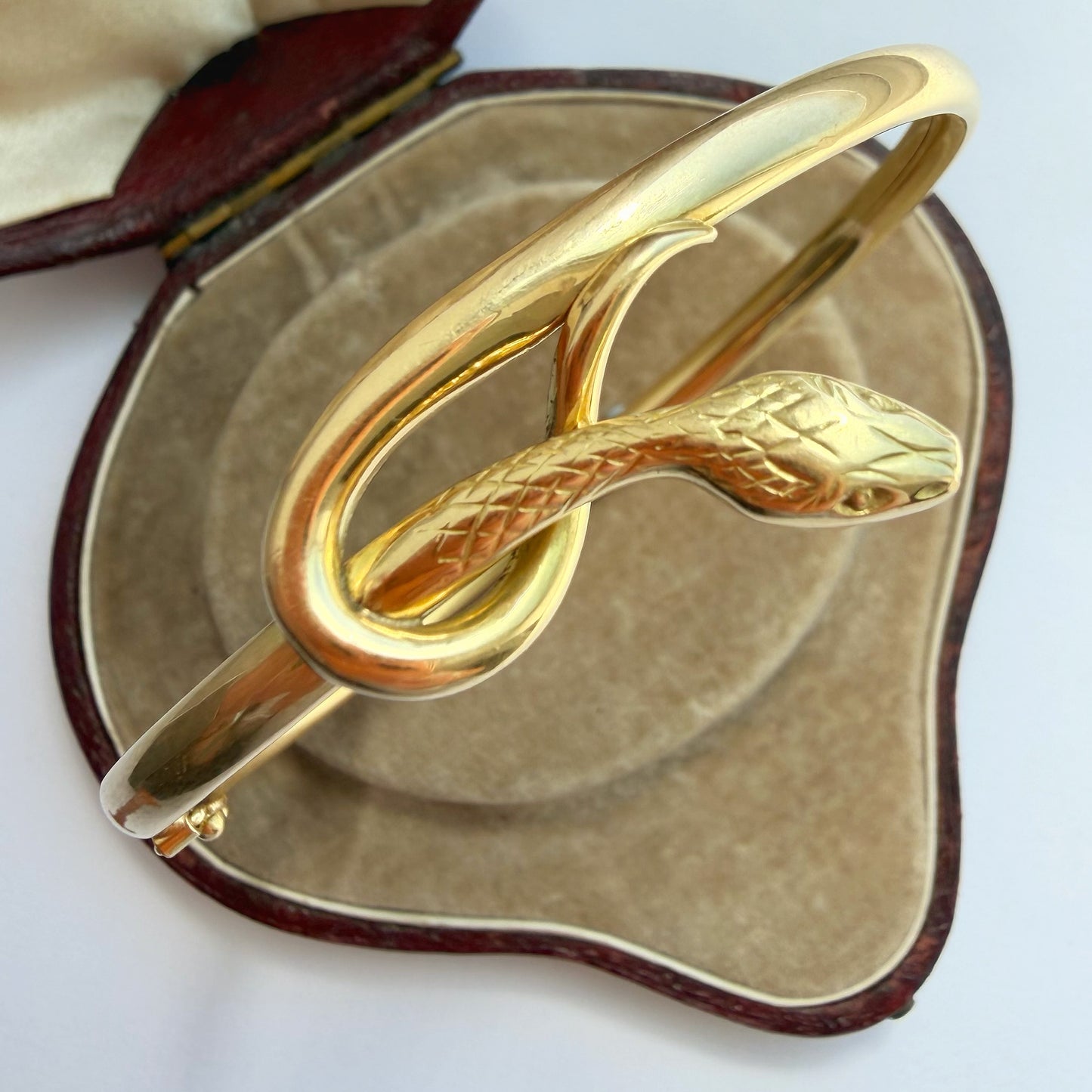 French vintage 18ct gold snake bracelet
