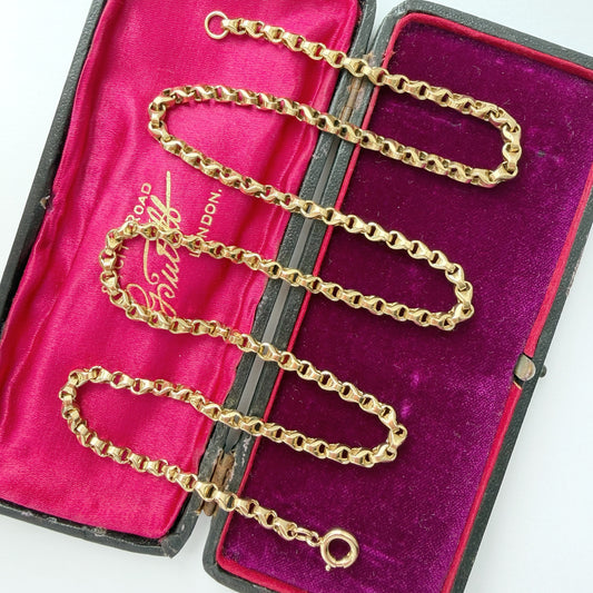 Antique 9ct gold tulip link chain