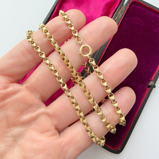 Antique 9ct gold tulip link chain