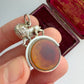 Antique silver lion fob pendant