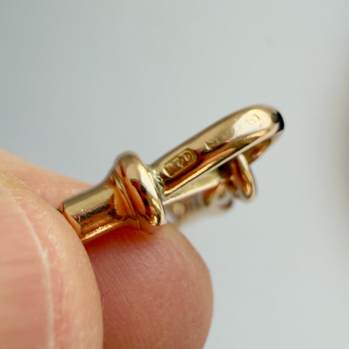 Antique 9ct rose gold open curb link bracelet