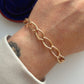 Antique 9ct rose gold open curb link bracelet