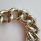 Vintage silver curb bracelet with heart padlock