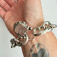 Antique silver fancy mariner link bracelet