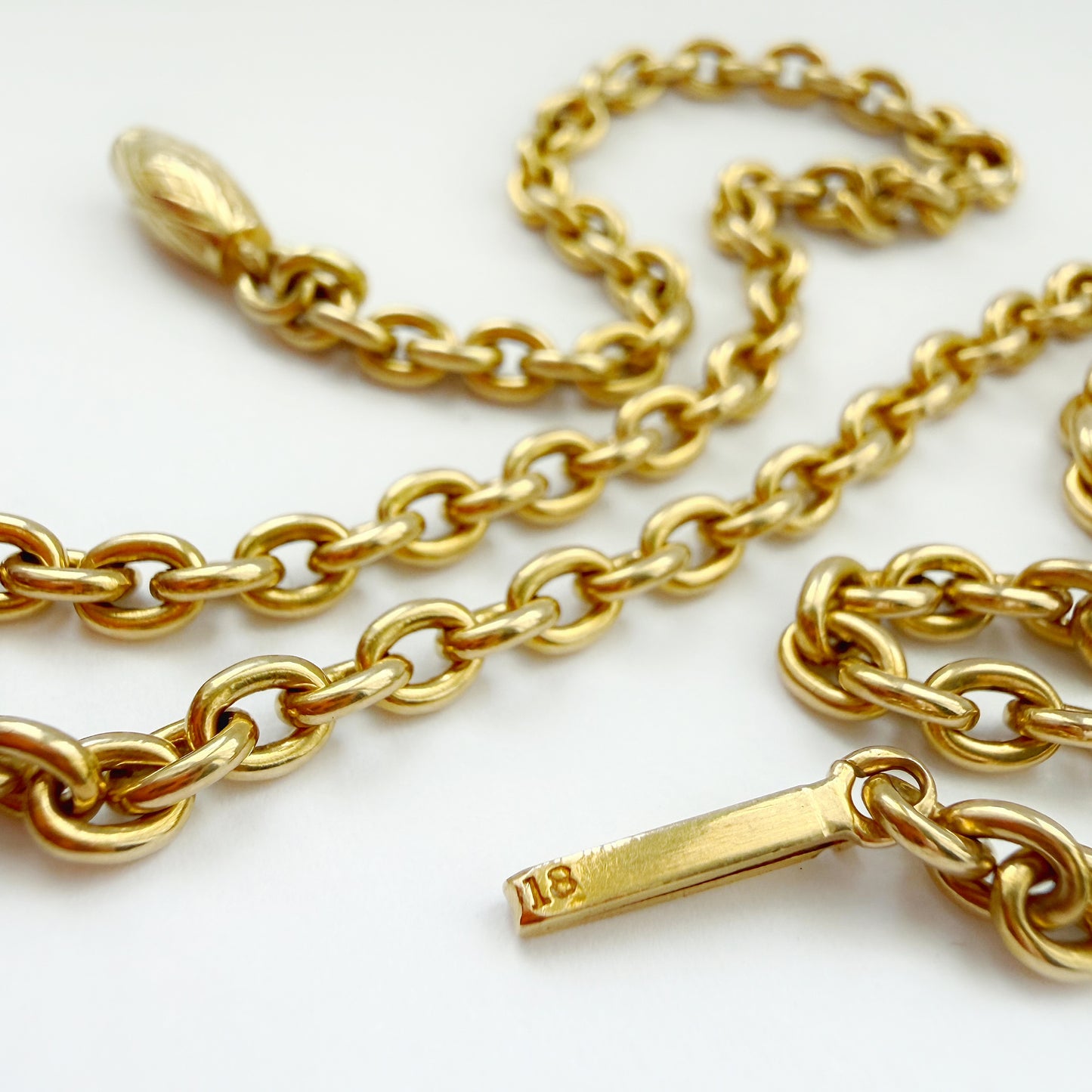 Antique 18ct gold cable link chain