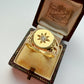 Antique 18ct gold & old cut diamond starburst signet ring