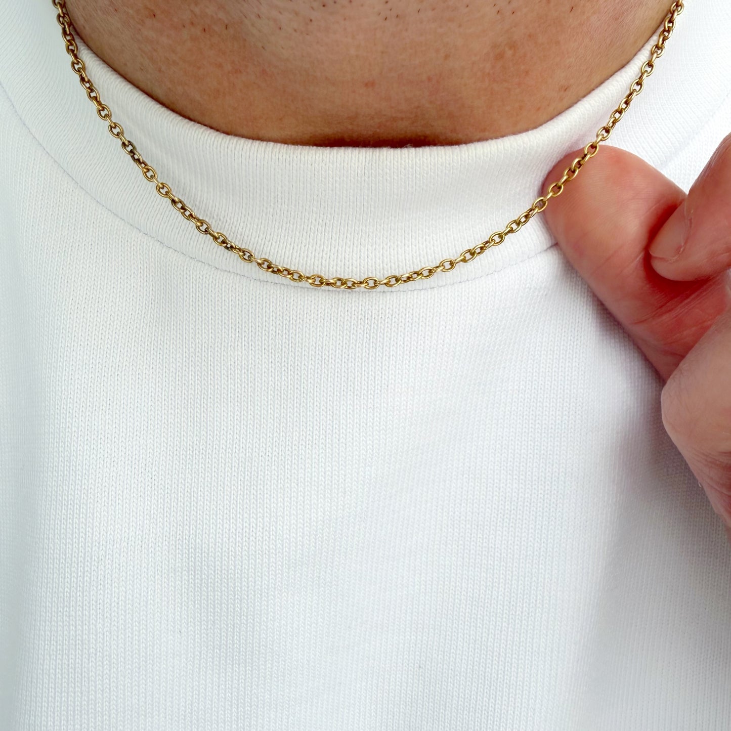 Antique 18ct gold cable link chain