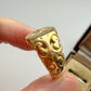 Antique 18ct gold & old cut diamond starburst signet ring