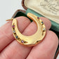 Antique 15ct gold & mixed gemstone horseshoe pendant