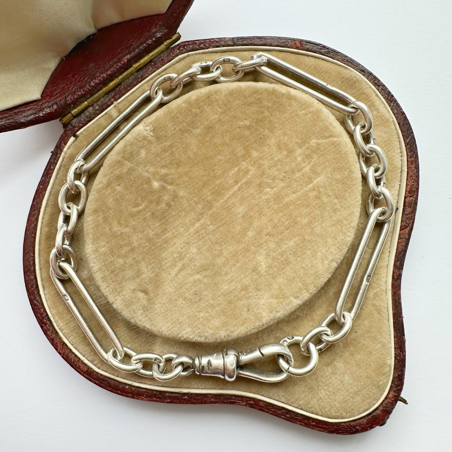 Antique Sterling silver trombone link bracelet