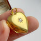 Edwardian 15ct gold & old mine cut diamond starburst heart locket