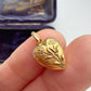 Victorian forget-me-not 15ct gold heart charm