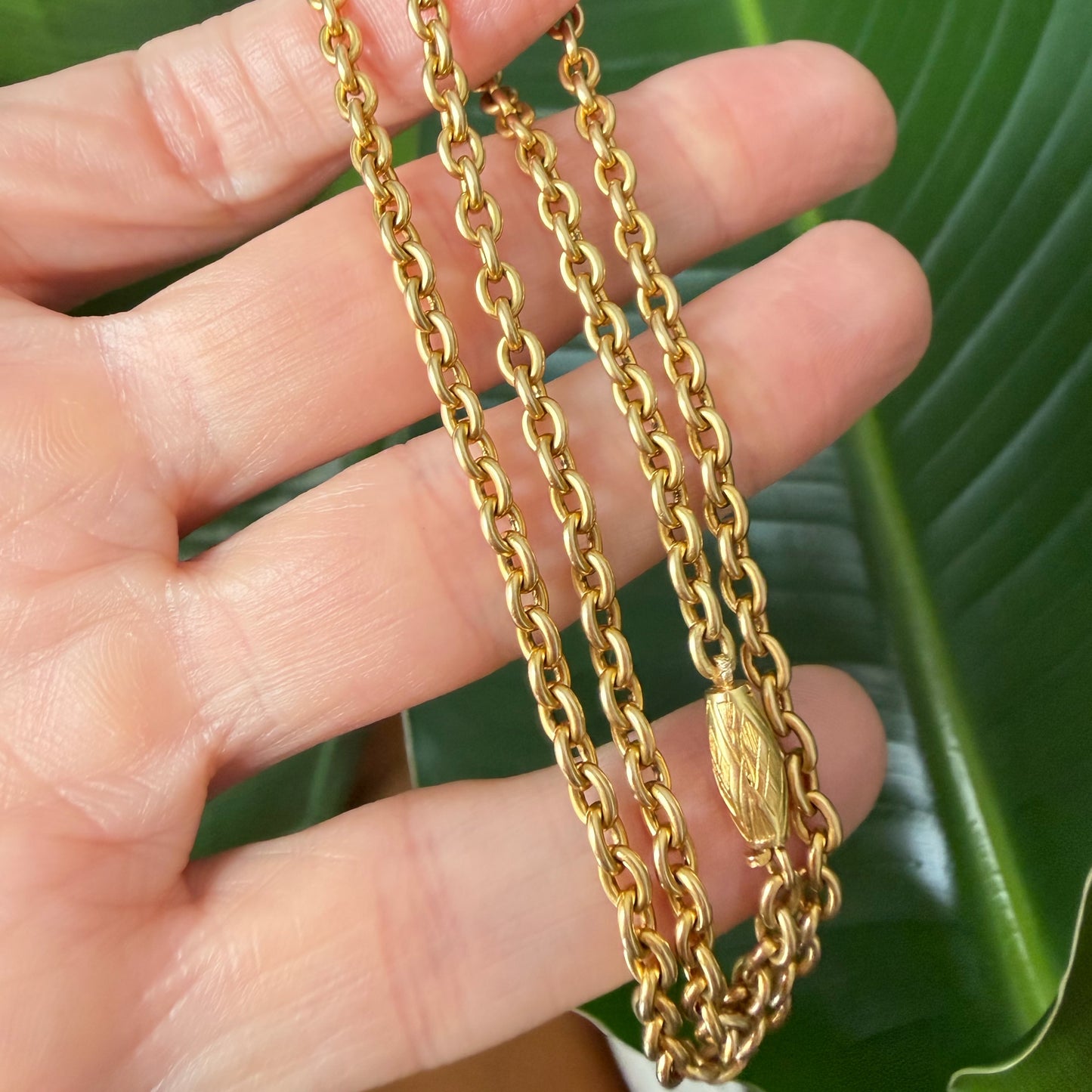 Antique 18ct gold cable link chain