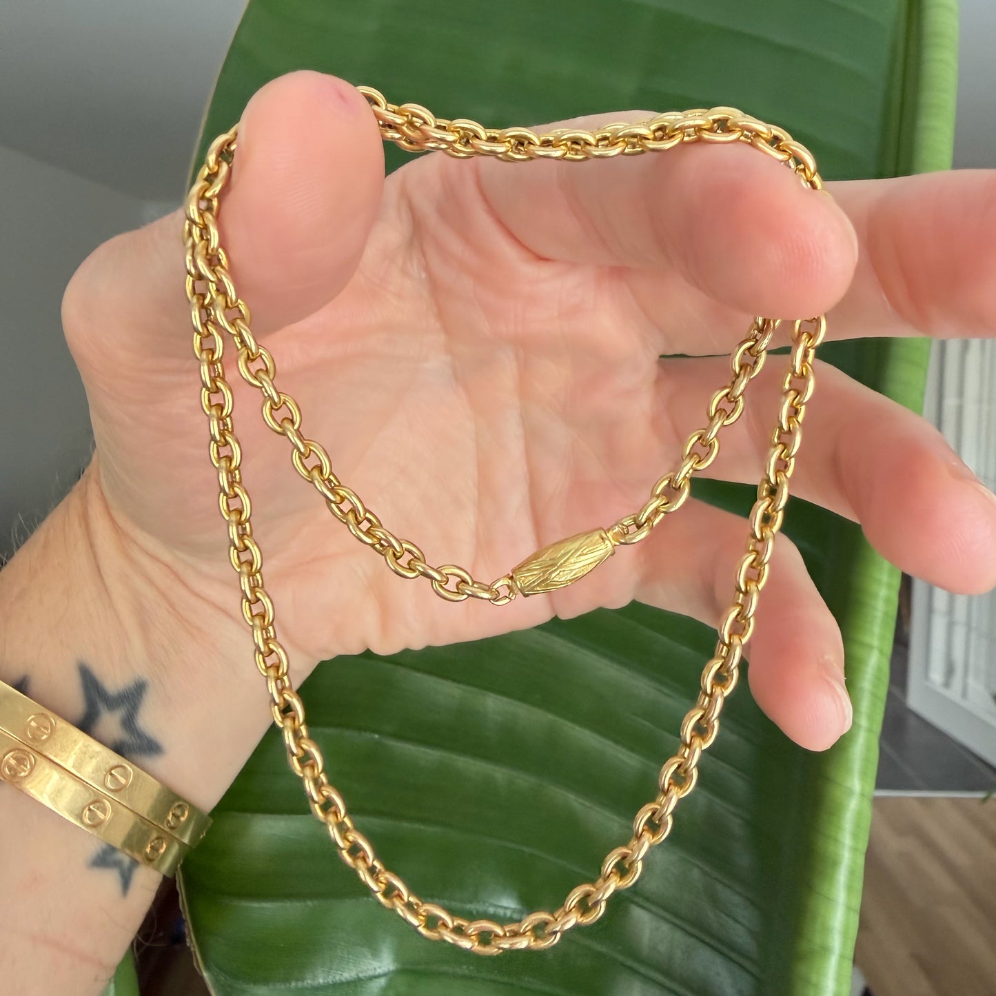 Antique 18ct gold cable link chain