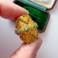 Georgian high carat & turquoise slider
