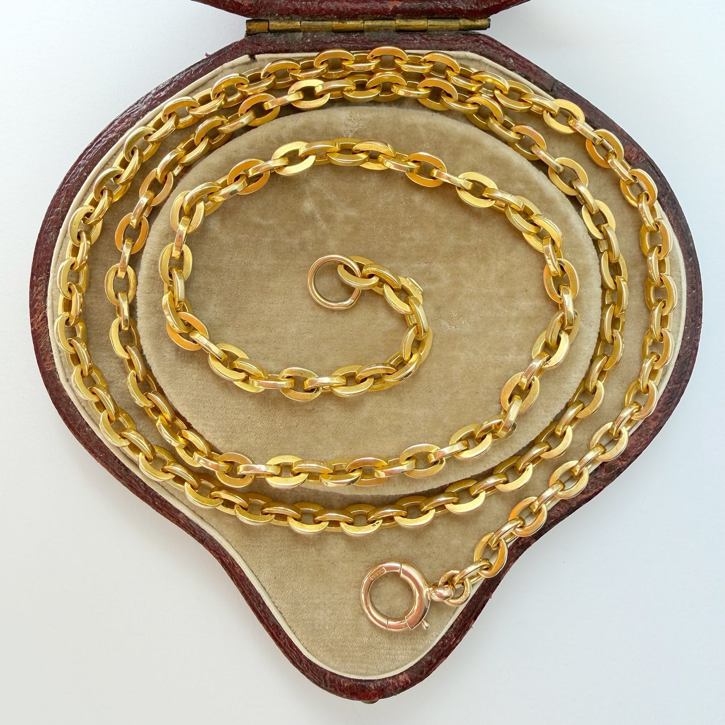 Antique 15ct gold flat cable link chain