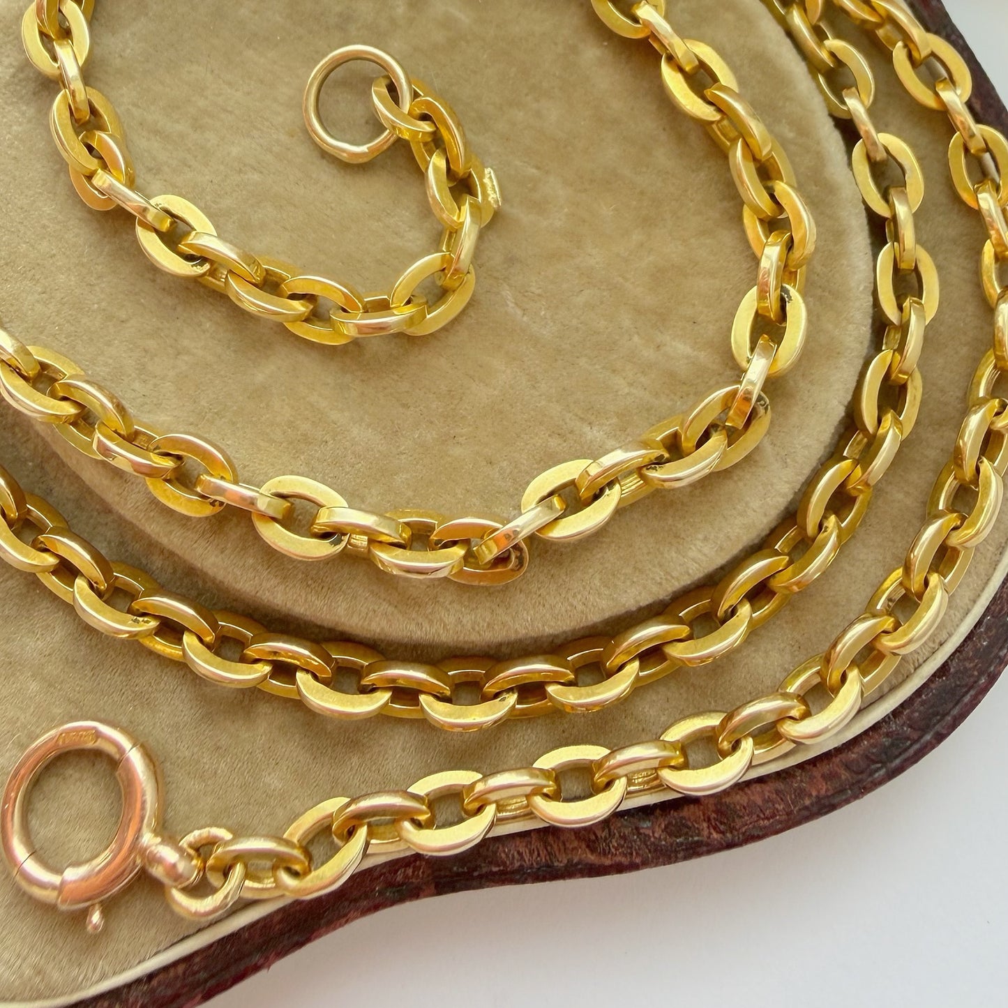 Antique 15ct gold flat cable link chain