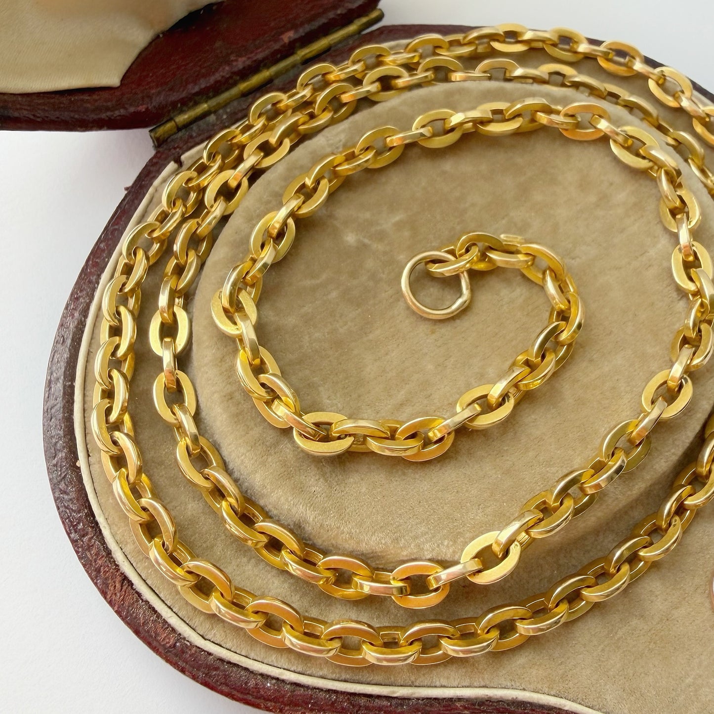 Antique 15ct gold flat cable link chain