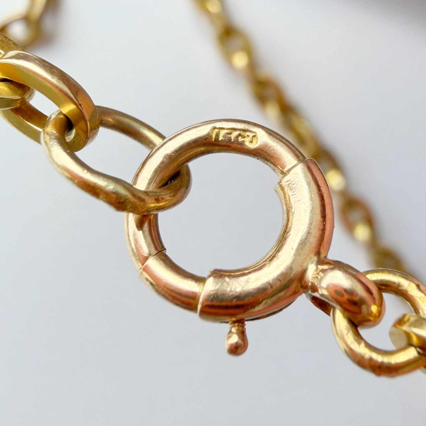Antique 15ct gold flat cable link chain