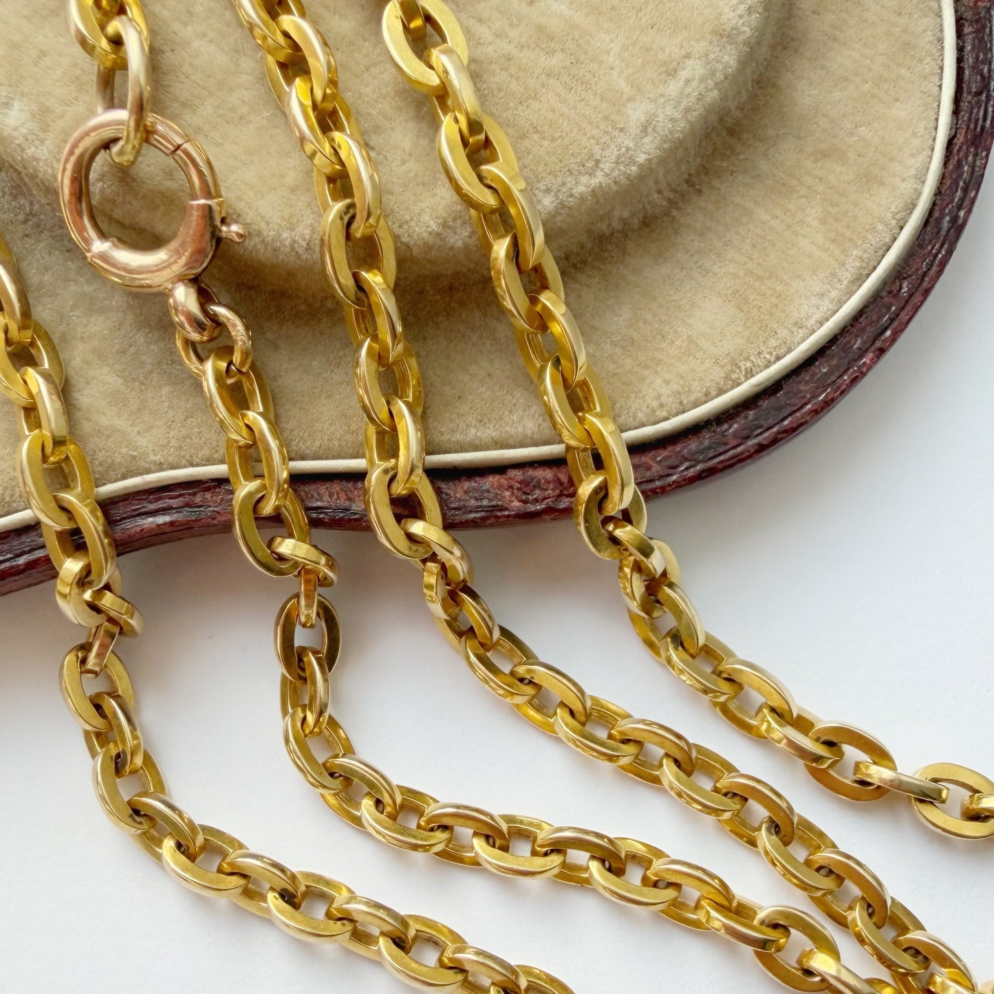 Antique 15ct gold flat cable link chain