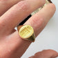 Vintage French 18ct gold signet ring