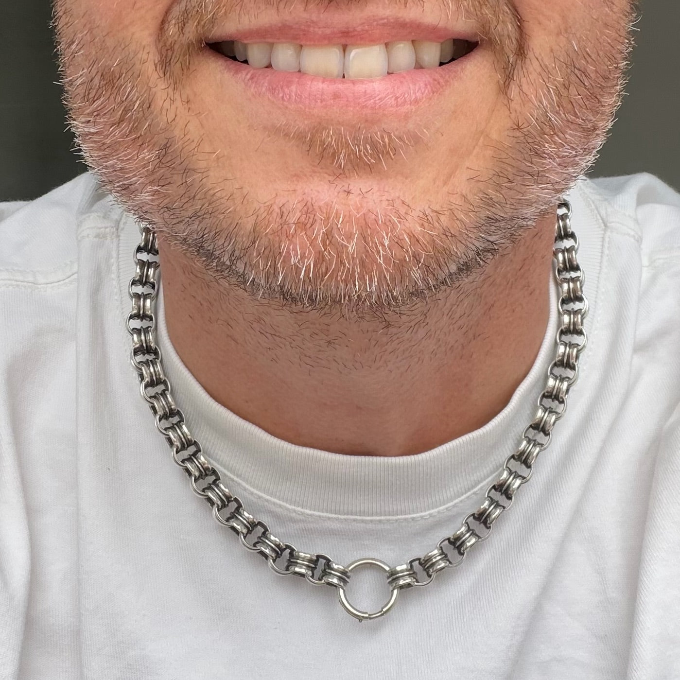 Victorian sterling silver double belcher collar chain