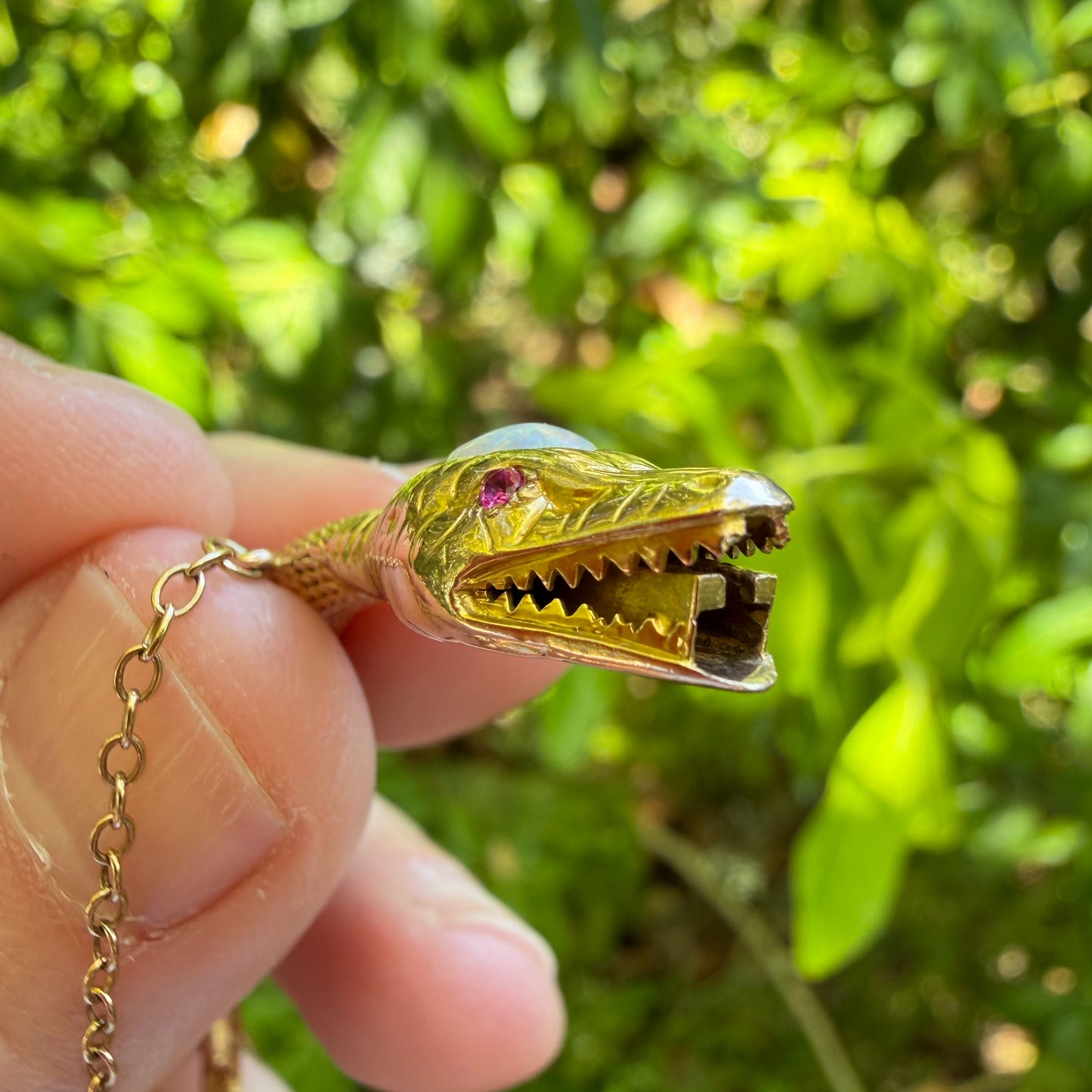 Antique 9ct gold ouroboros gold snake bracelet