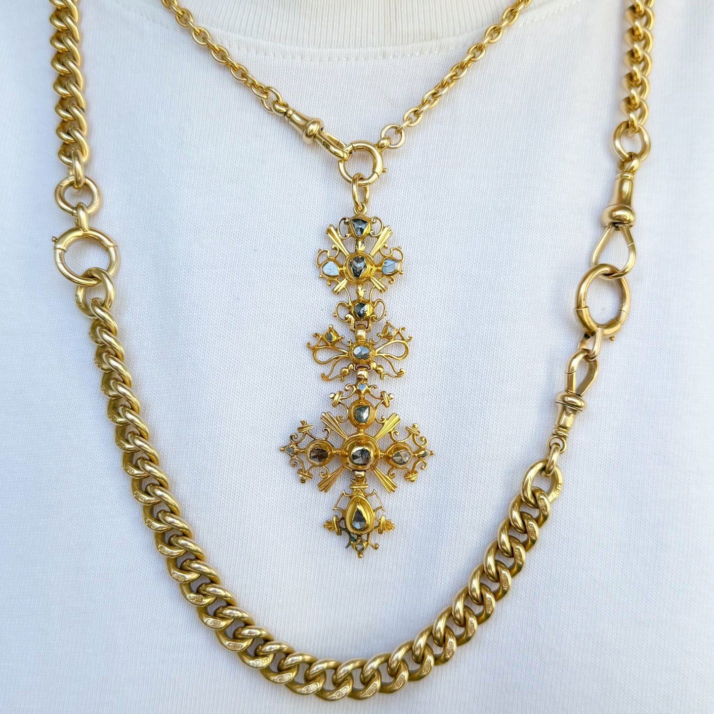 Spanish 18th Century high carat & diamond pendant