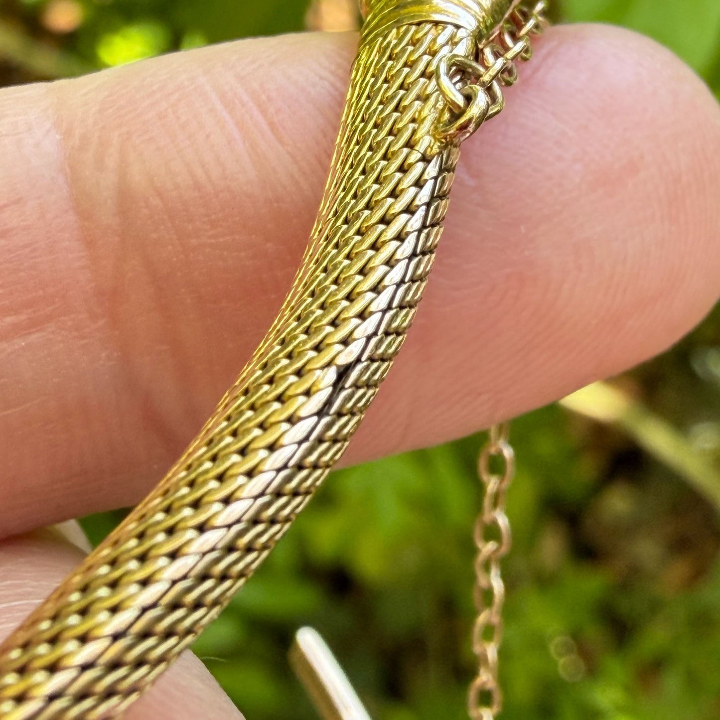 Antique 9ct gold ouroboros gold snake bracelet