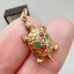 Antique 15ct gold & gemstone tortoise charm