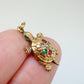 Antique 15ct gold & gemstone tortoise charm