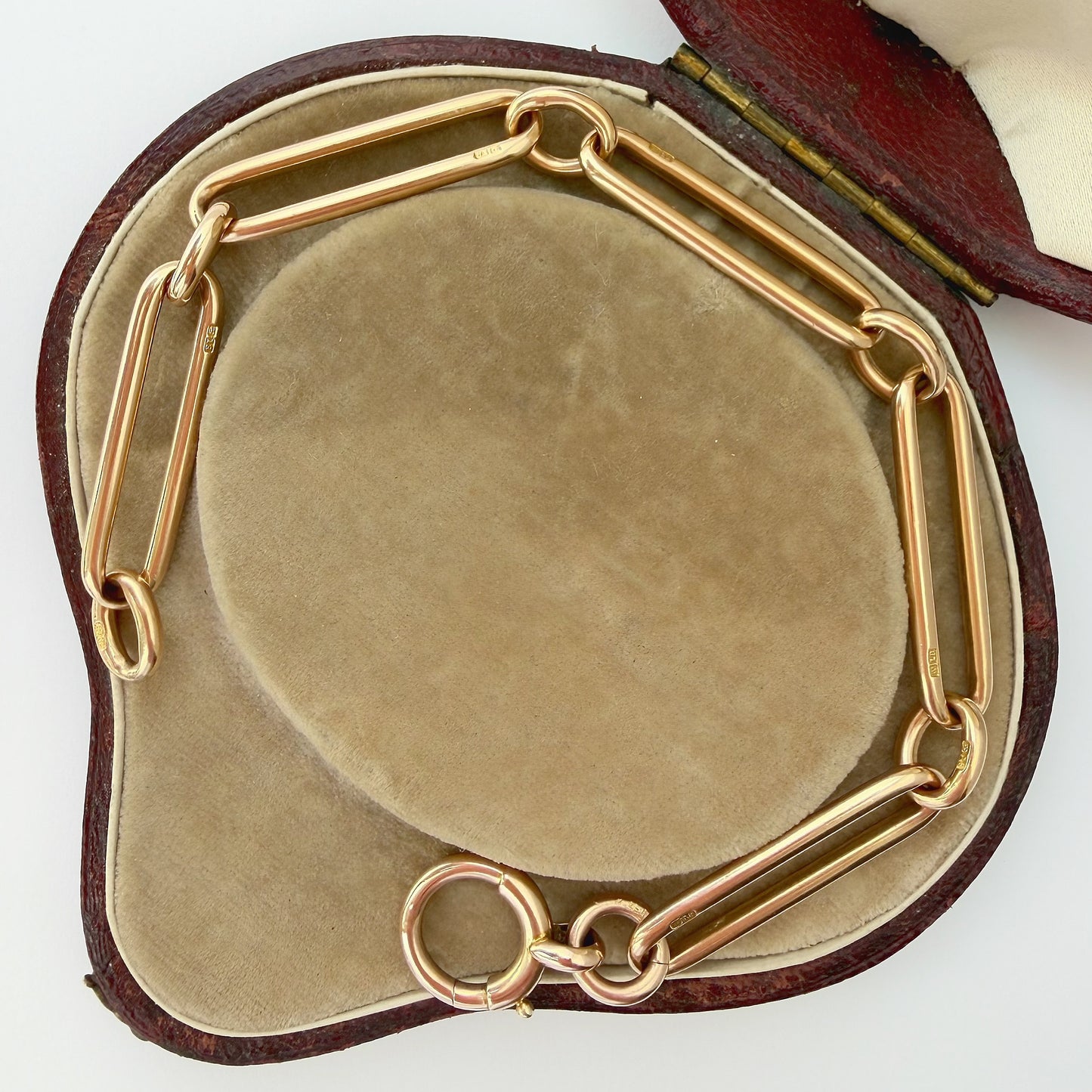 Antique 18ct gold paperclip bracelet