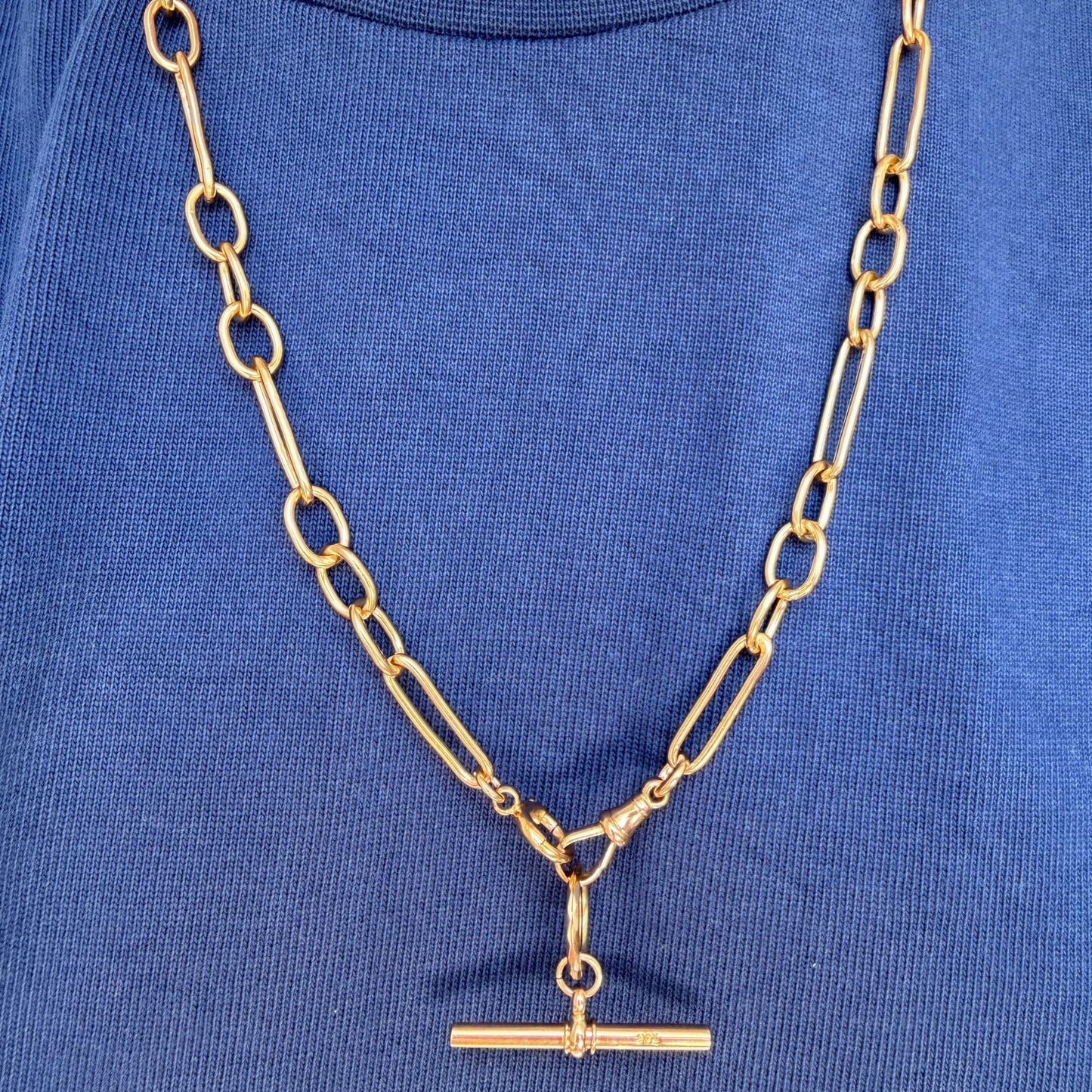 Vintage/antique 9ct gold mixed link Albert chain
