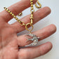 Antique gold, silver & rose cut diamond swallow charm