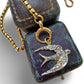 Antique gold, silver & rose cut diamond swallow charm